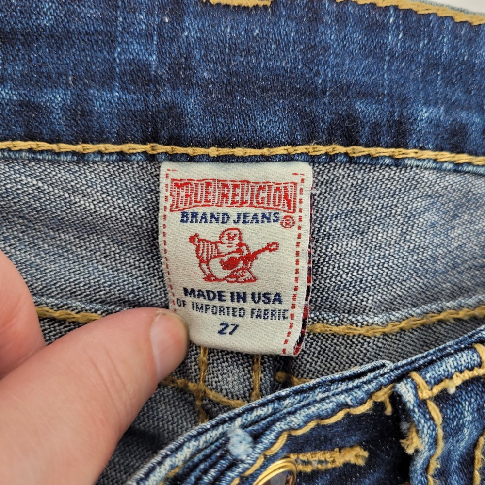 True Religion Disco Billy Big T Jeans Womens 27 Blue‎ Low Rise Straight Leg - Picture 2 of 7